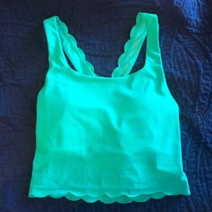 Kiava scalloped crop swim top - small